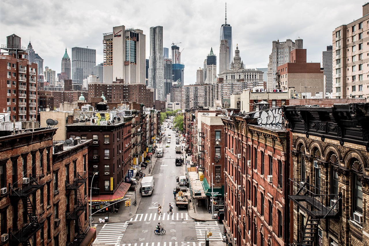 usa, manhattan, contrasts, new york, new york city, chinatown, metropolis, skyline, road, traffic, old, new, houses, building, architecture, skyscrapers, usa, new york, new york, new york, new york, new york